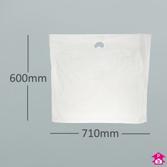 White Carrier Bag - 710mm x 600mm +100mm GB x 45 microns  (28" x 24" + 4" BG x 180 gauge)