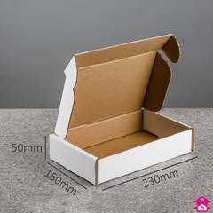 White E-Commerce Box - Small Parcel - 230mm long x 150mm wide x 50mm high