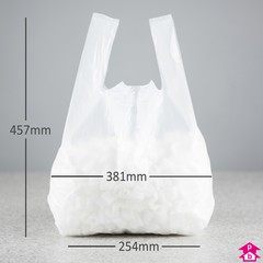 White HD Carrier Bag - 10x15" wide x 18" long x 8mu