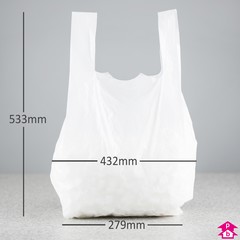 White HD Carrier Bag (11x17" wide x 21" long x 9mu)