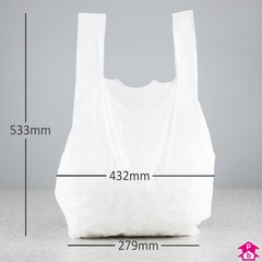 White HD Carrier Bag - 11x17" wide x 21" long x 9mu