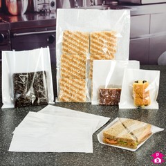 window bags with white backing