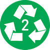 Recyclable packaging - 2 HDPE standard icon