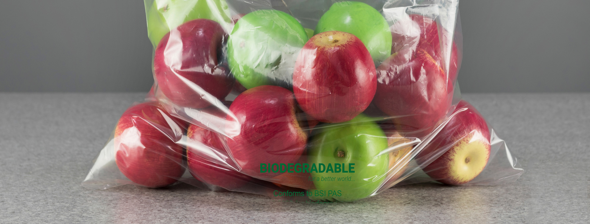 Biotransformation bag with apples