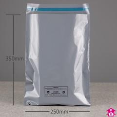 100% Recycled Mailing Bag - 250mm wide x 350mm length, 55 micron thickness. (Large Letter).