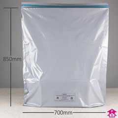 100% Recycled Mailing Bag - 700mm wide x 850mm length, 55 micron thickness. (Large Parcel A1).