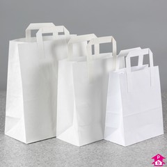 20% off white paper carrier bags