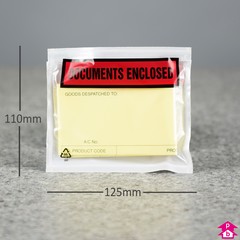 A7 Documents Enclosed - A7 Size. (125mm x 110mm to fit A7. Printed 'Documents Enclosed')