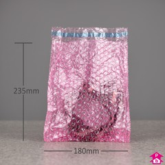 Antistatic Bubble Bag - 180mm wide x 235mm long x 40 micron (7" x 9" x 160 gauge)