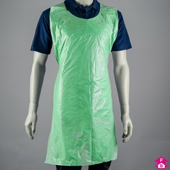 Bib Apron with ties - Green - 686mm wide (when flat) x 1170mm long, 20 micron thickness