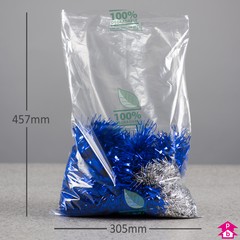 Biodegradable Bag - 305mm x 457mm x 38 micron (12" x 18" x 150 gauge)