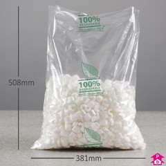 Biodegradable Bag - 381mm x 508mm x 30 micron (15" x 20" x 120 gauge)