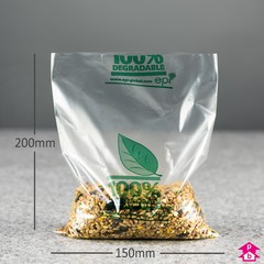 Biodegradable Bag - 152mm x 203mm x 38 micron (6" x 8" x 150 gauge)