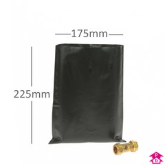 Black Polybag (heavy-duty) - Medium - 175mm x 225mm x 100 micron (7" x 9" x 400 gauge)