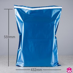 Blue Mailorder Bag - 432 x 559mm + lip (17 x 22") 55 microns