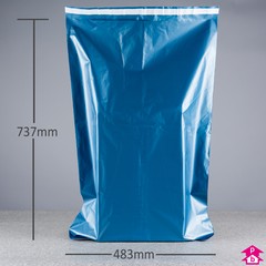 Blue Mailorder Bag - 483 x 737mm + lip (19 x 29") 60 microns