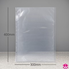 Boilable Vacuum Pouch - Medium - 300mm wide x 400mm long, 90 micron thickness