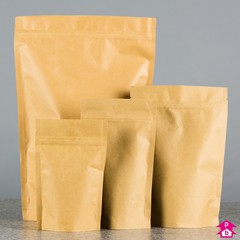 brown biopaper stand-up food pouches