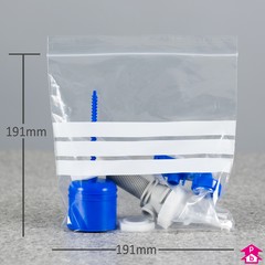 Budget Grip Seal Bag + WOP - 7.5" x 7.5" x 160 gauge