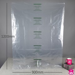 Clear Biodegradable Bag (30% Recycled) - 900mm x 1200mm x 40 micron (36" x 48" x 160 gauge)