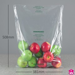 Clear Biodegradable Bag - 381mm x 508mm x 40 micron (15" x 20" x 160 gauge)