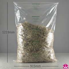 Clear Biodegradable Bag - 915mm x 1219mm x 37.5 micron (36" x 48" x 150 gauge)