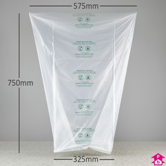 Clear Compostable Pedal Bin Liner - 325mm opening to 575mm wide x 750mm long, 20 micron thickness. (Approx 45 litres)