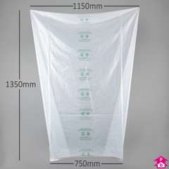 Clear Compostable Wheelie Bin Liner - Strong - 750mm opening to 1150mm wide x 1350mm long, 40 micron thickness. (Approx 270 litres)