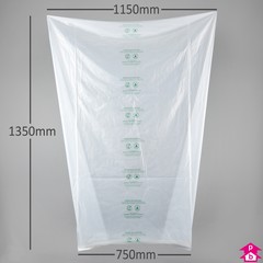 Clear Compostable Wheelie Bin Liner - 750mm opening to 1150mm wide x 1350mm long, 25 micron thickness. (Approx 270 litres)