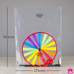 Clear Polybag (100% Recycled) - 375mm x 500mm x 40 micron (15" x 20" x 160 gauge)