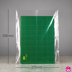 Clear Polybag (30% Recycled) - 375mm x 500mm x 40 micron (15" x 20" x 160 gauge)