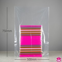 Clear Polybag (30% Recycled) - 500mm x 750mm x 40 micron (20" x 30" x 160 gauge)