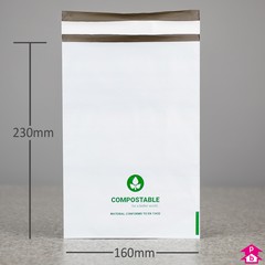 Co-Ex Compostable Mailing Bag - C5 - 160mm wide x 230mm long, 50 micron thickness. (C5 for A5)