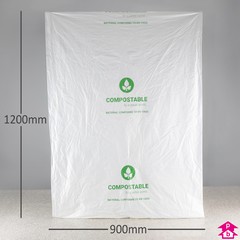 Compostable Packing Bag - Extra Large - 900mm wide x 1200mm long, 20 micron