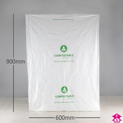 Compostable Packing Bag - Large - 600mm wide x 900mm long, 20 micron