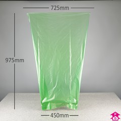 Dustbin Bag - Green Tint (Medium Duty) - 450mm/725mm wide x 975mm long, 35 micron thickness. (Approx 90 Litres)