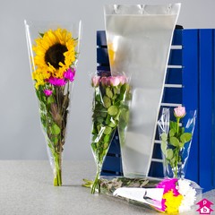 3 x 16 x 10 inches 50 Pack 1.6 MIL Crystal Clear BOPP Bouquet Sleeves Small Size Clear Bouquet Sleeves Clear Flower Bouquet Sleves 3 x 16 x 10 