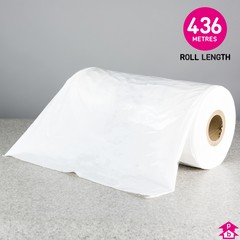 Garment Covers On Roll - White/Clear (Unperforated) - 20/24" wide x 436 metres length (for custom cut), 80 gauge thickness
