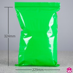 Green Grip Seal Bag - 229mm x 324mm x 200 gauge (A4)