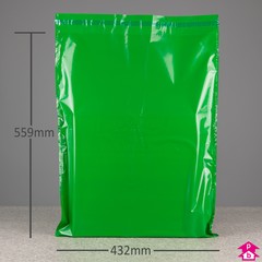 Green Mailing Sack - 432 x 559mm + lip  55mu