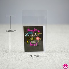 Greetings Card Bag - 99mm x 148mm + 25mm lip/flap (Mini)