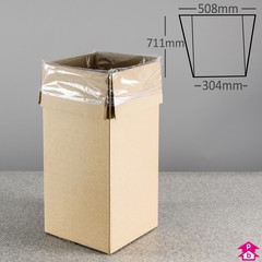 Gusseted Bag (35 Litres) - 304mm wide (with gusset opening up to 508mm wide) x 711mm long, 50 micron thickness