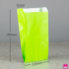 Lime Paper Bag with Gusset - Small - 120mm wide x 45mm gusset x 190mm high, 60gsm