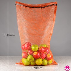 Orange Net Bag - 520mm wide x 850mm long. Holds 25Kg