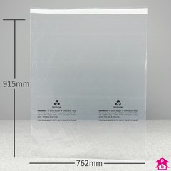 Peel and Seal Safety Bag -  Perforated + PWN - 30 x 36" 160g (762mm x 915mm 40 microns)