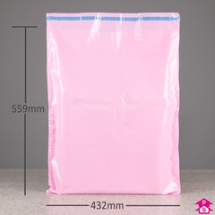 Pink Mailing Sack - 432 x 559mm + lip  55mu