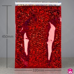 Red C3 Holographic Mailing Bag - Internal size 320mm x 450mm (C3 for A3), 70mu thick