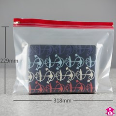 Red Metal Zipper Bag - 12.5" wide  x 9" Deep  x 500g