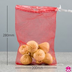Red Net Bag - 200mm wide x 280mm long. Holds 2.5Kg