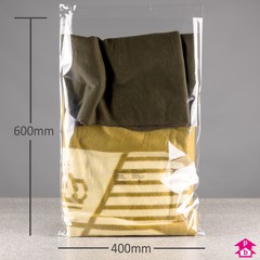 Retail Display Bag - Fabric (Regular) - 400mm x 600mm + 40mm lip  40mu